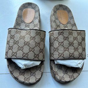 Men's GG canvas slide sandals, US Size 11